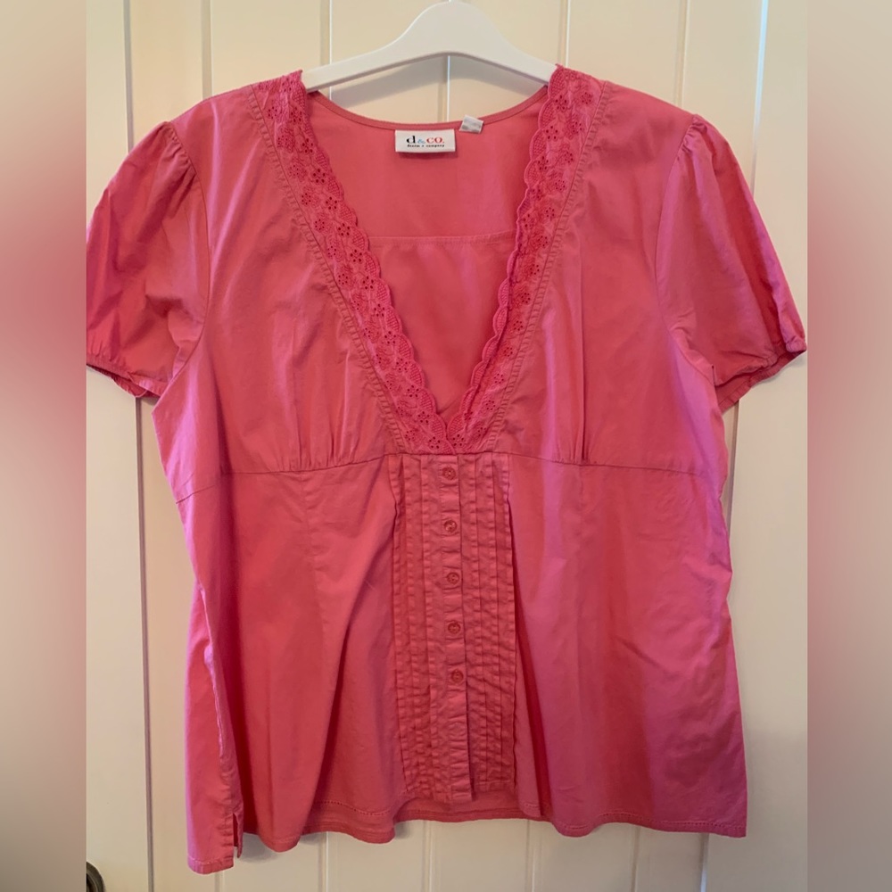 D and co pink blouse
